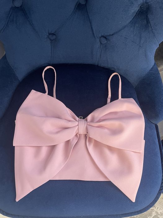 Топ з бантом пудрового кольору, новий, розмір S