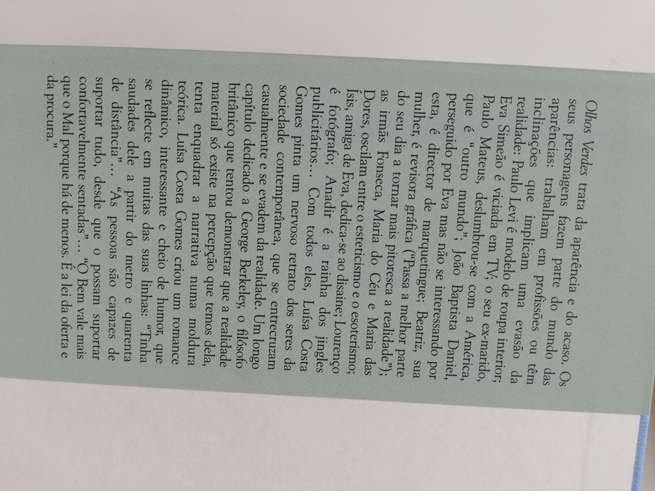 Olhos verdes, de Luísa Costa Gomes