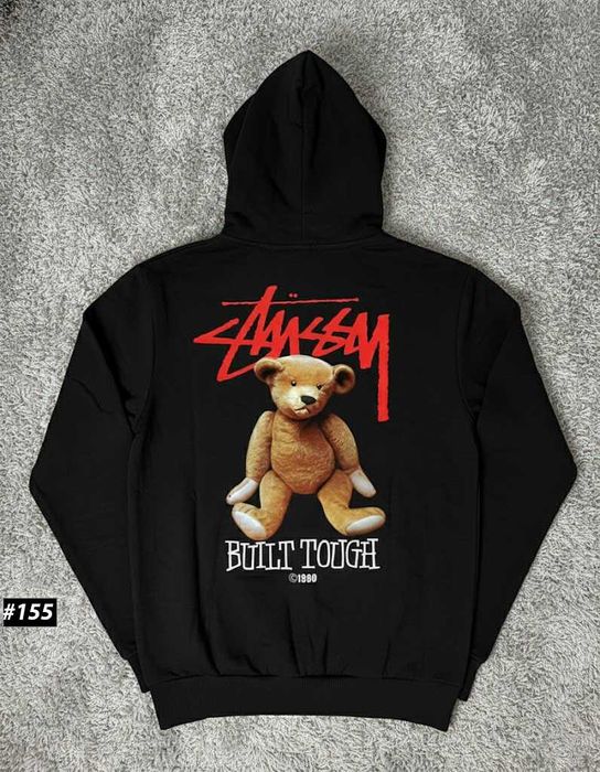 Черное Худи Stussy Teddy • Cotton 100% • Толстовка Чорна Стусси Базовое • XS/XXL