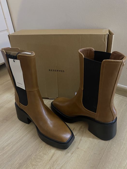 Okazja kozaki, botki na platformie  rozm 39 reserved Nowe