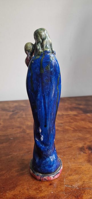 Rzeźba figura sakralna Madonna Maryja Jezus numerowana antyk