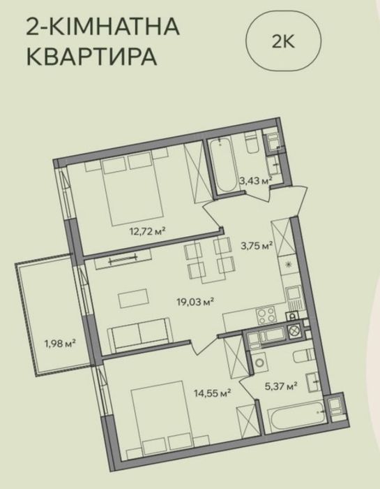 Терміновий продаж 2-кімнатної квартири в ЖК Central Park