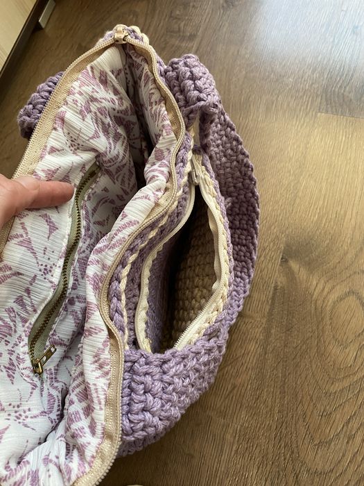 Torebka zrobiona na szydełku - shoperka Handmade
