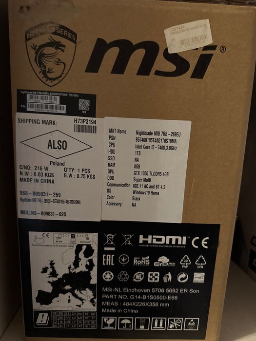 Komputer: msi nightblade mib 7rb 269eu
