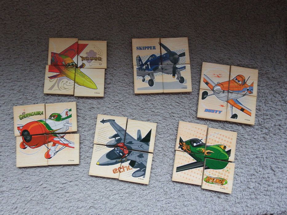 Mini układanka Puzzle drewniane Samoloty Dusty Skipper