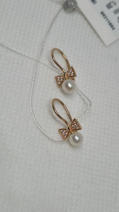 Сережки дитячі з червоного золота. Нові. Sovissimo.