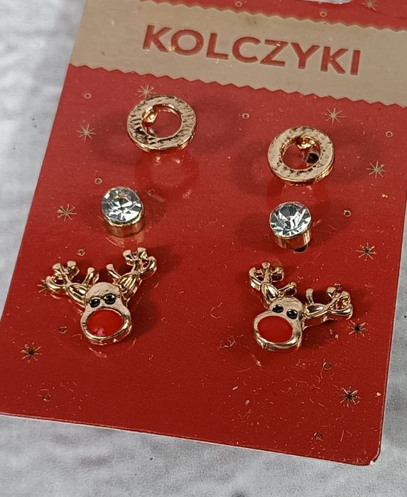 Zestaw świątecznych kolczyków 3 pary