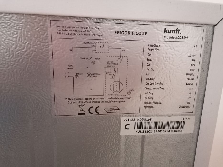 Vendo frigorífico KUNFT KDD5195 usado