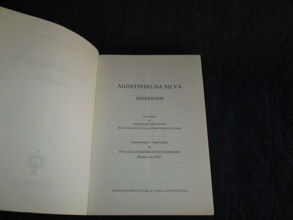 Livro Agostinho da Silva Dispersos Paulo Borges