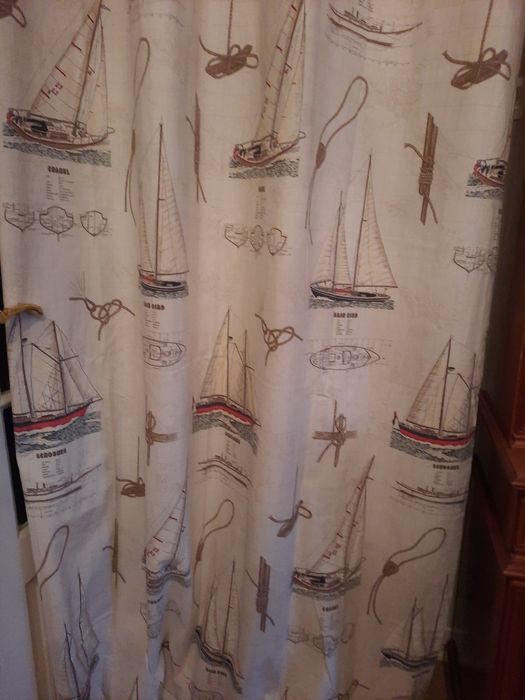 4 Cortinados motivos Náuticos e almofadas