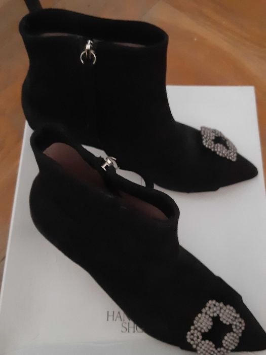 Czarne botki welur Loft 37