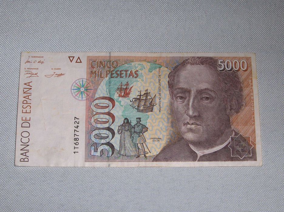 Banknot 5000 peset hiszpańskich 1992r.
