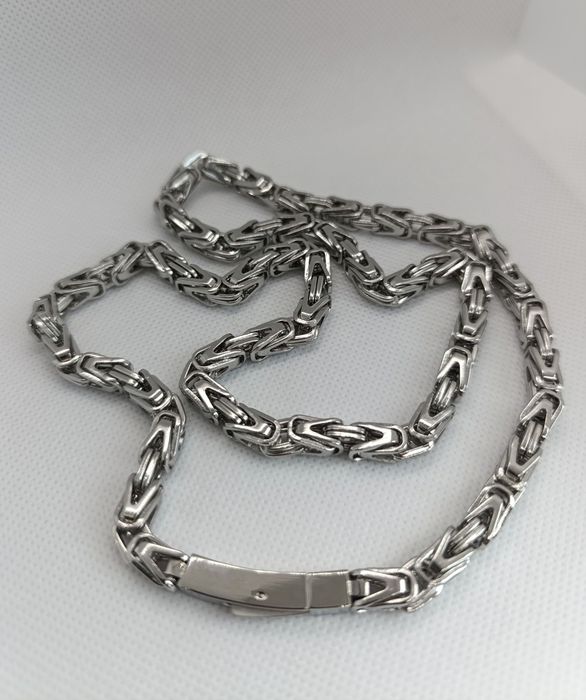 Piękny zestaw łańcuszek z bransoletką królewski zapięcie na szufladkę