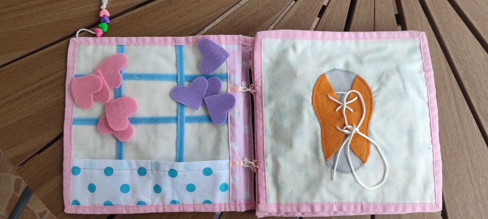 Książeczka materiałowa, sensoryczna, robiona na zamówienie, hand made