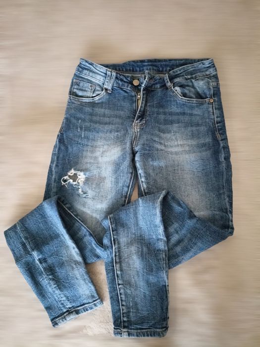 Spodnie jeansowe rurki damskie M