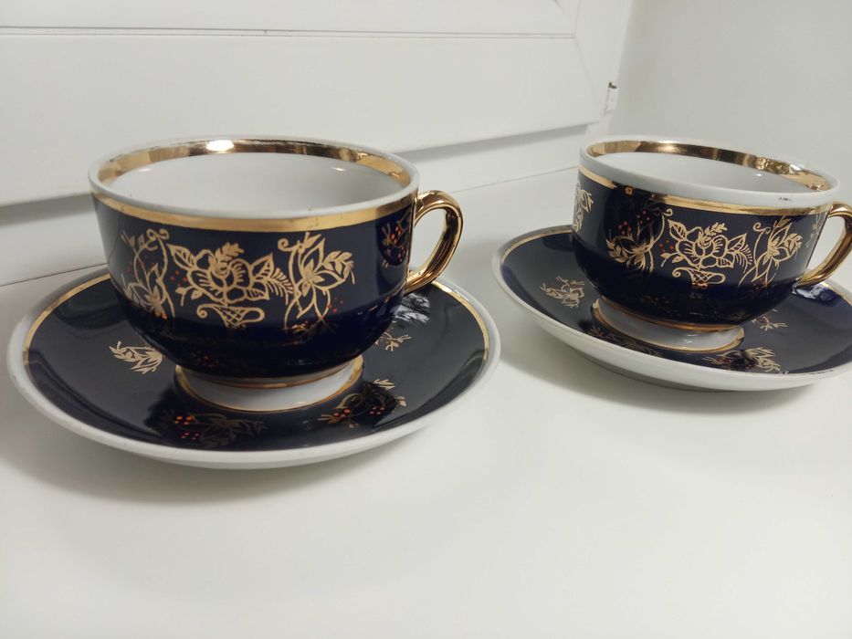 сахарница чашка   чайный сервиз кобальт Довбыш