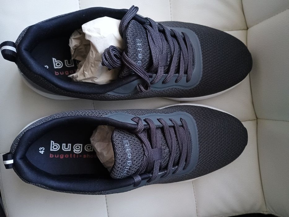 Sneakersy bugatti 43 wkładka ok 28,5 cm nowe buty męskie ciemno szare
