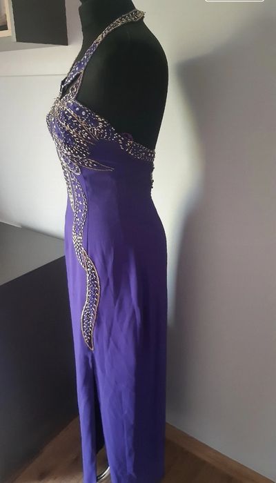 Sukienka długa wieczorowa z rozcięciem, S