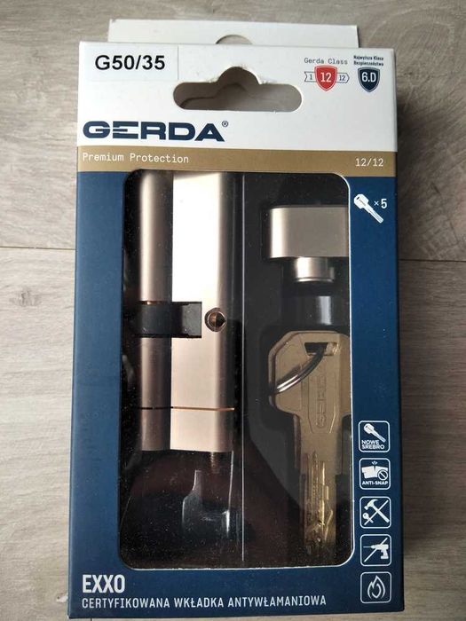 Zamek - wkładka antywłamaniowa Gerda Exxo G50/35