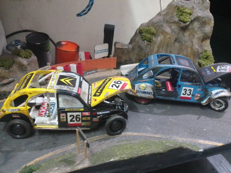 Miniatura 1/17 citroen 2 CV pop cross do fabricante sólido, peça única