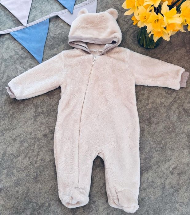 Костюм/ромпер чоловічок вязаний/Next штанці наХрещення/ на флісі 62-68