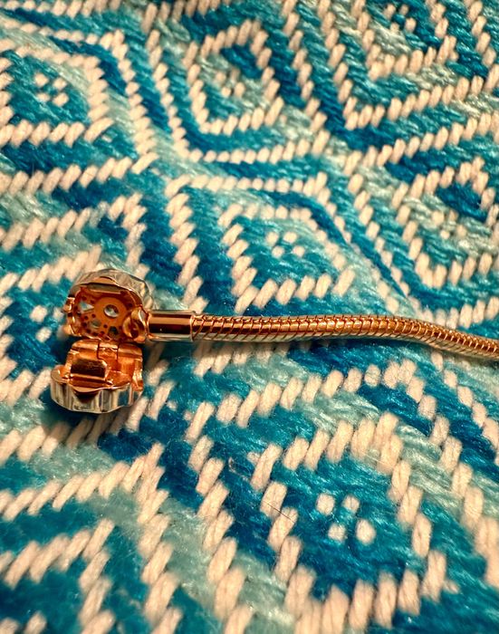 bransoletka modułowa charms rose gold srebro 925 wachlarz 17 kwiat