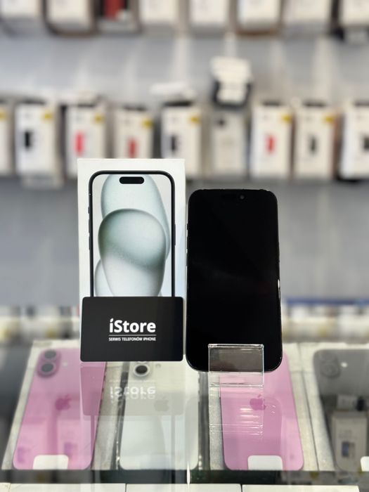 iPhone 15 • Black • 128 GB • 90% bateria • GWARANCJA • raty ! • czarny