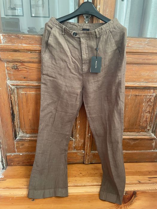 Massimo Dutti nowe szerokie spodnie khaki safari bawełna minimalizm