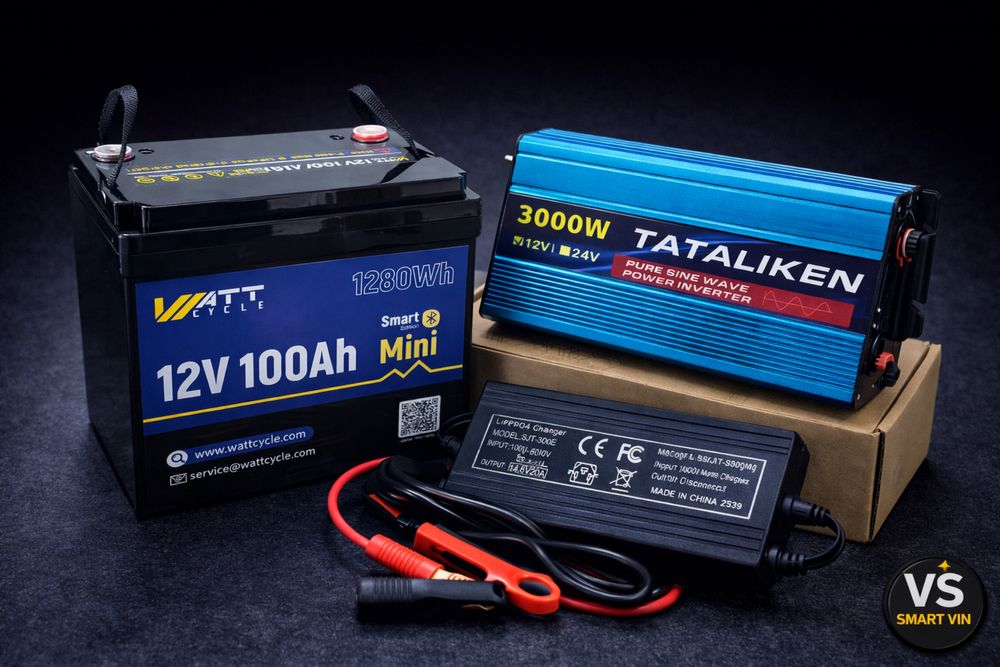 ДБЖ комплект Інвертор + АКБ LiFePo4 + зарядний пристрій 20а Tataliken