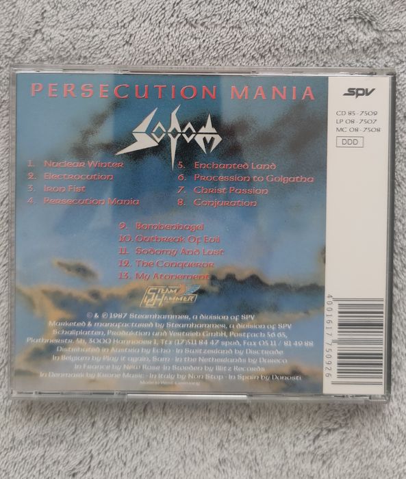 Sodom CD Persecution Mania (jak nowa)