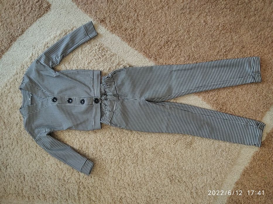 Супер модный костюм клетка для девочек  р.134