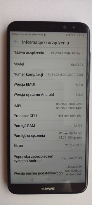 Smartfon HUAWEI Mate 10 Lite 4/64 model RNE-L21