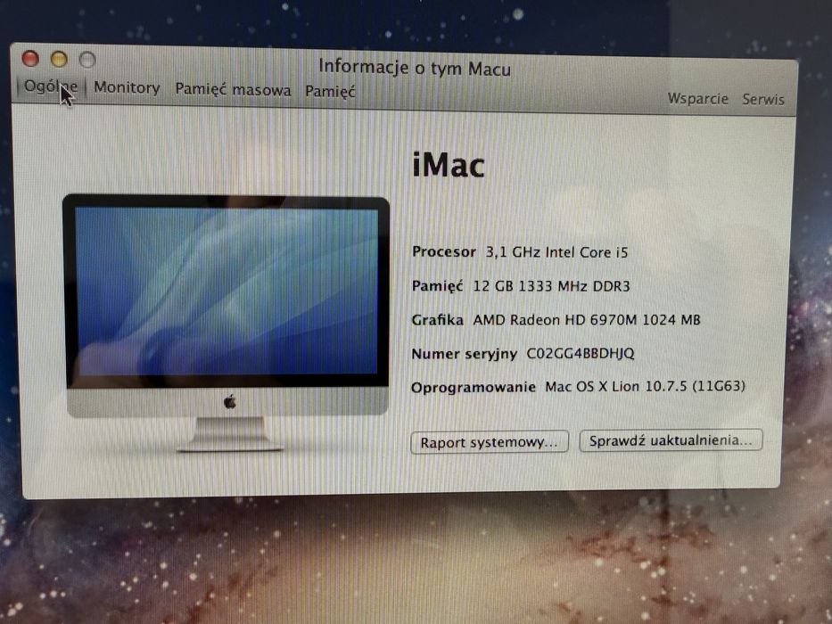 iMac a1312 27 cali 240 gb SSD i5 12 gb RAM Apple