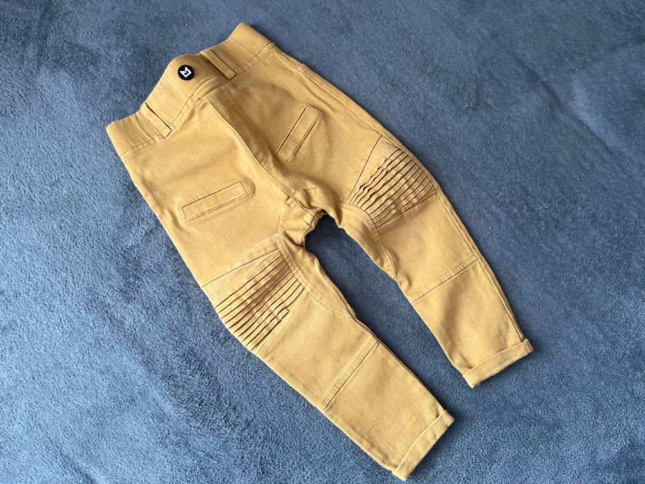 Spodnie minikid musztardowe ochra 86-92