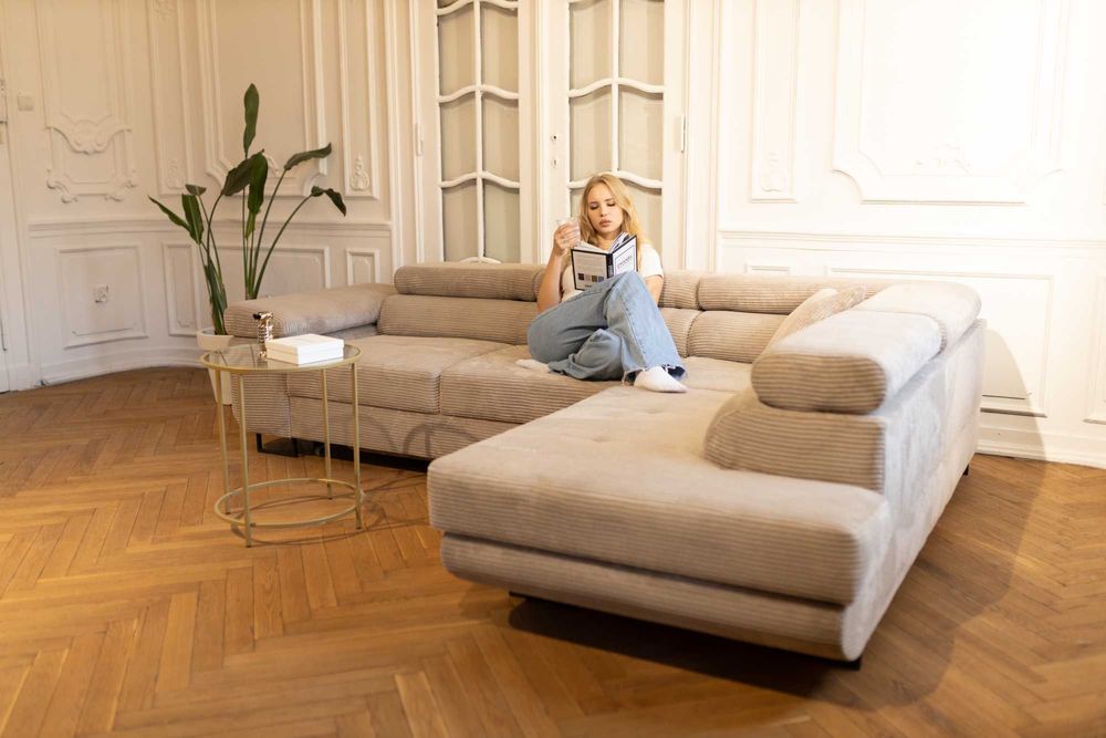 Narożnik Rio. Rogówka. Regulowane zagłówki. Sztruks! Szybka dostawa!