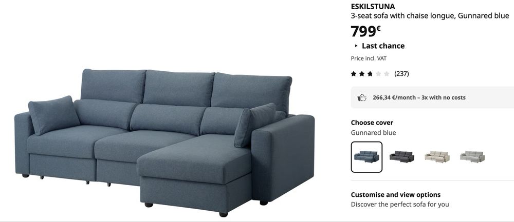 Sofá IKEA Eskilstuna