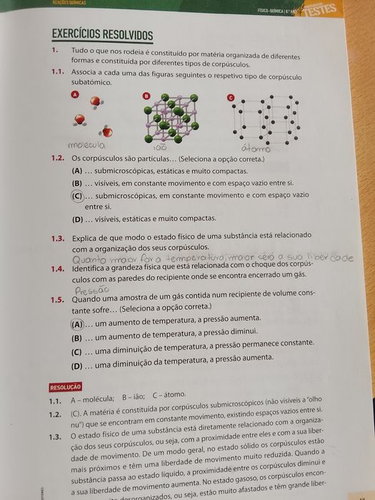 Preparar os testes 8o ano FQ