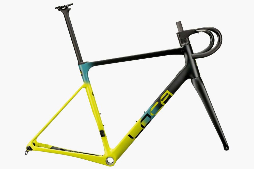 Rama szosowa Loca Bikes Alto Lime Green z widelcem, kokpitem etc - 2600zł