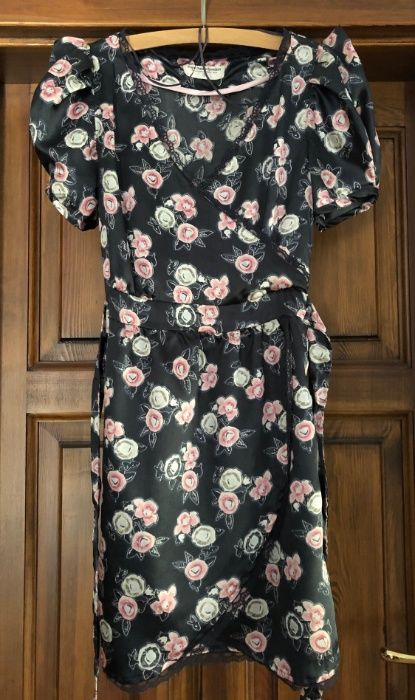 S PEPE JEANS Sukienka Sylwestrowa Sylwester Studniówka Koronka Bufki