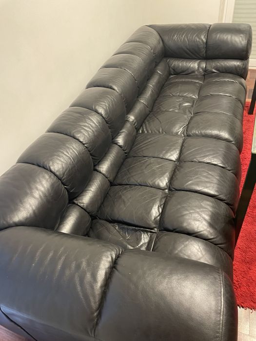 Sofa piano area store em pele verdadeira   intemporal