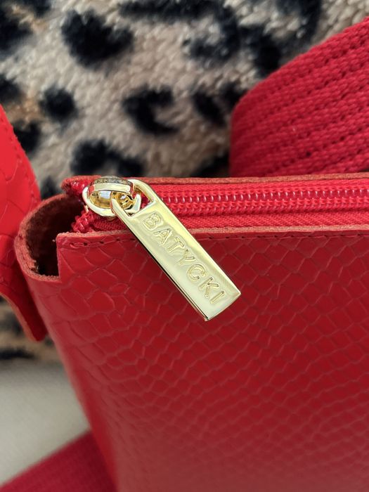 Czerwona torebka Batycki skóra naturalna