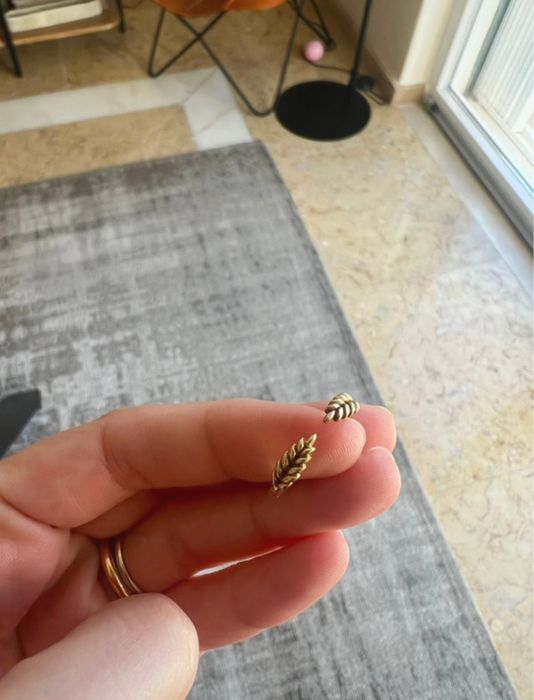 Anel folha prata pandora