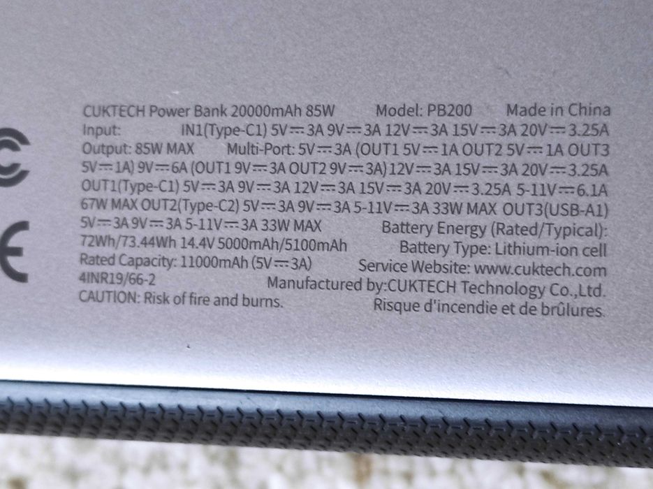 CUKTECH 15 Power Bank 20000mAh 150W MAX
