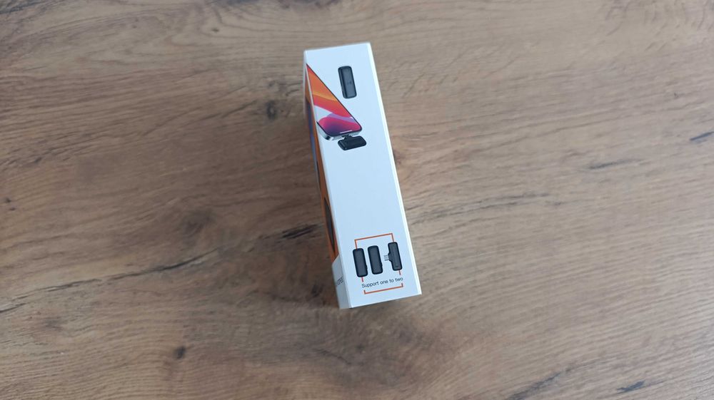 Mikrofon bezprzewodowy krawatowy 2 sztuki USB-C powerbank