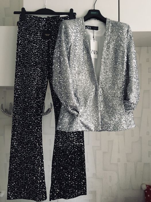 Marynarka Żakiet Cekiny Zara