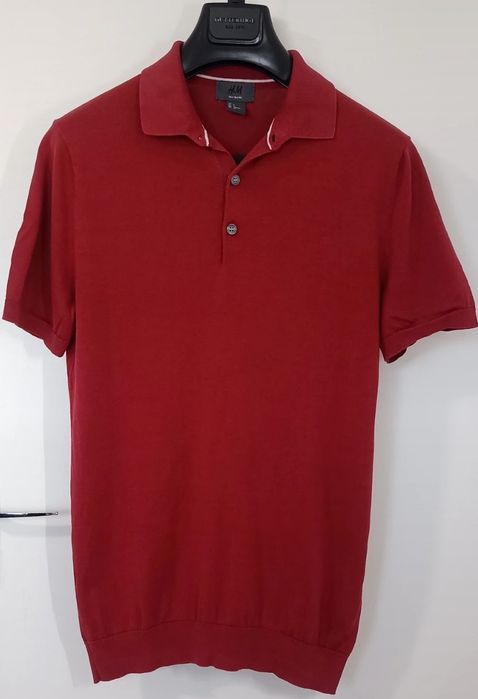 Polo vermelho em malha de manga curta HM
