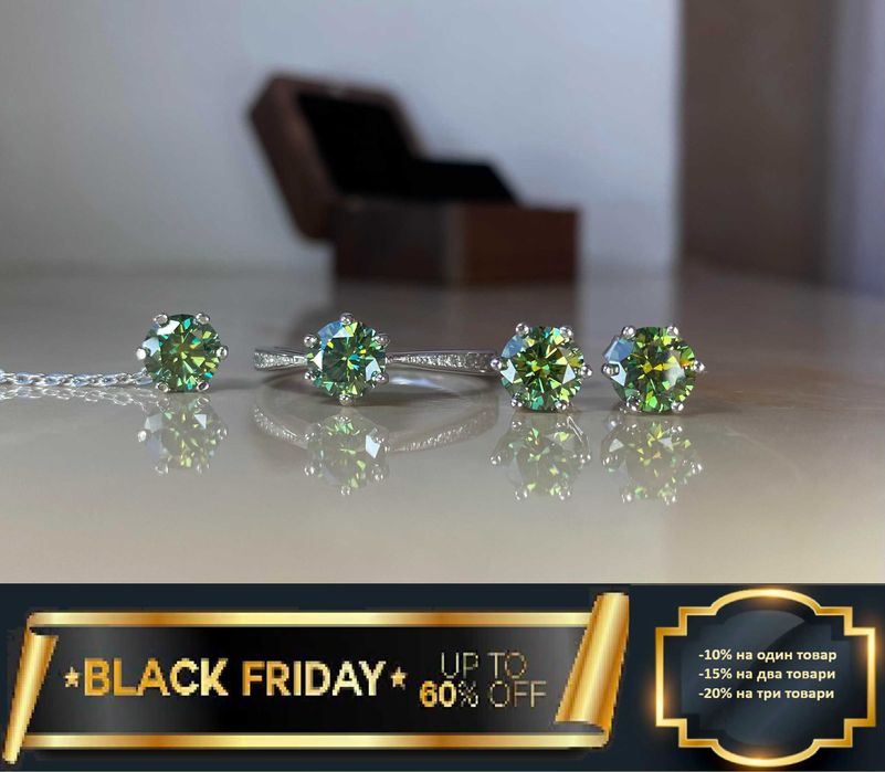 Муасаніт конкурент діамантів синьо-зелений муассанит