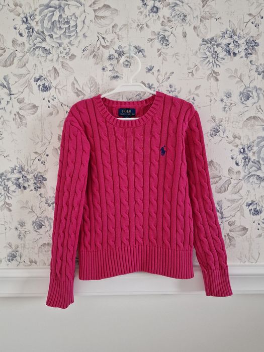 Sweterek różowy Ralph Lauren roz 122cm