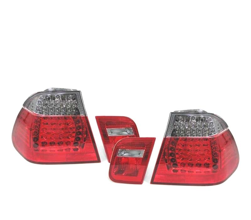 FAROLINS TRASEIROS LED BMW E46 98-01 VERMELHO ESCURECIDO LOOK M3