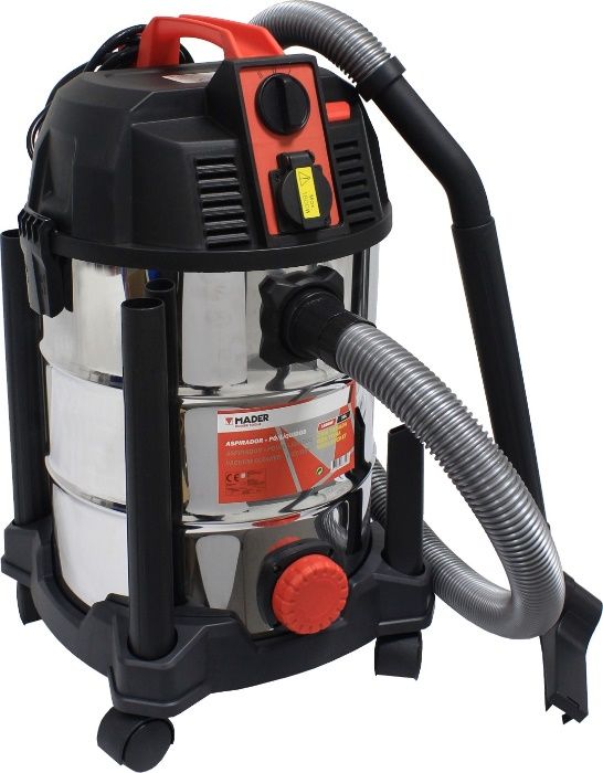 Aspirador sólidos e líq. inox 30 litros 1600 W c/tomada exterior. AP28